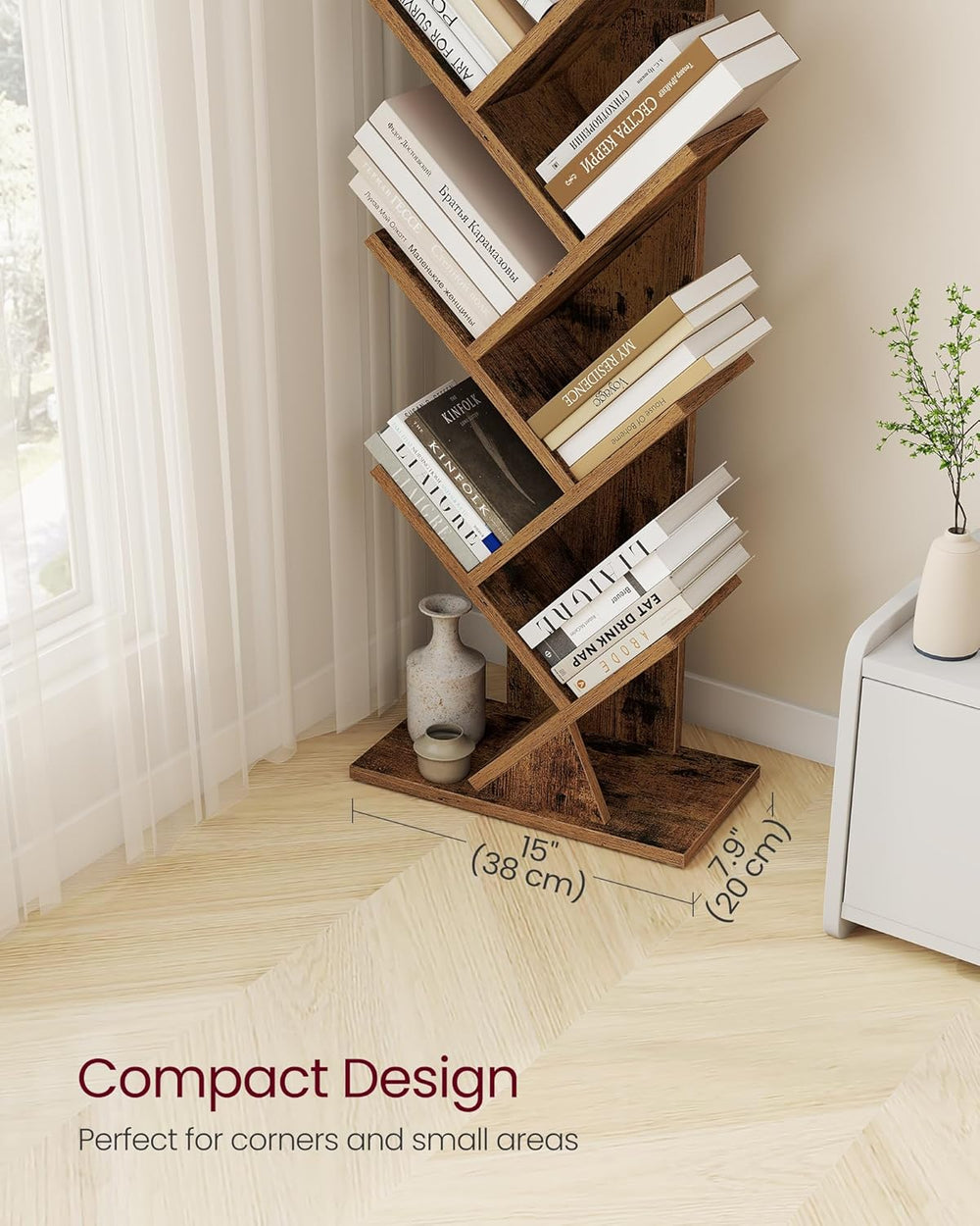 VASAGLE Custos Collection - Tree Bookshelf, Modern Bookcase, Floor Standing B...