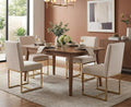 CIMOTA Modern Dining Chairs Set of 4, Upholstered Dining Room Chairs Armless Guest Side Chair with Gold Base for Dining Room/Kitchen, Beige, 4PCS