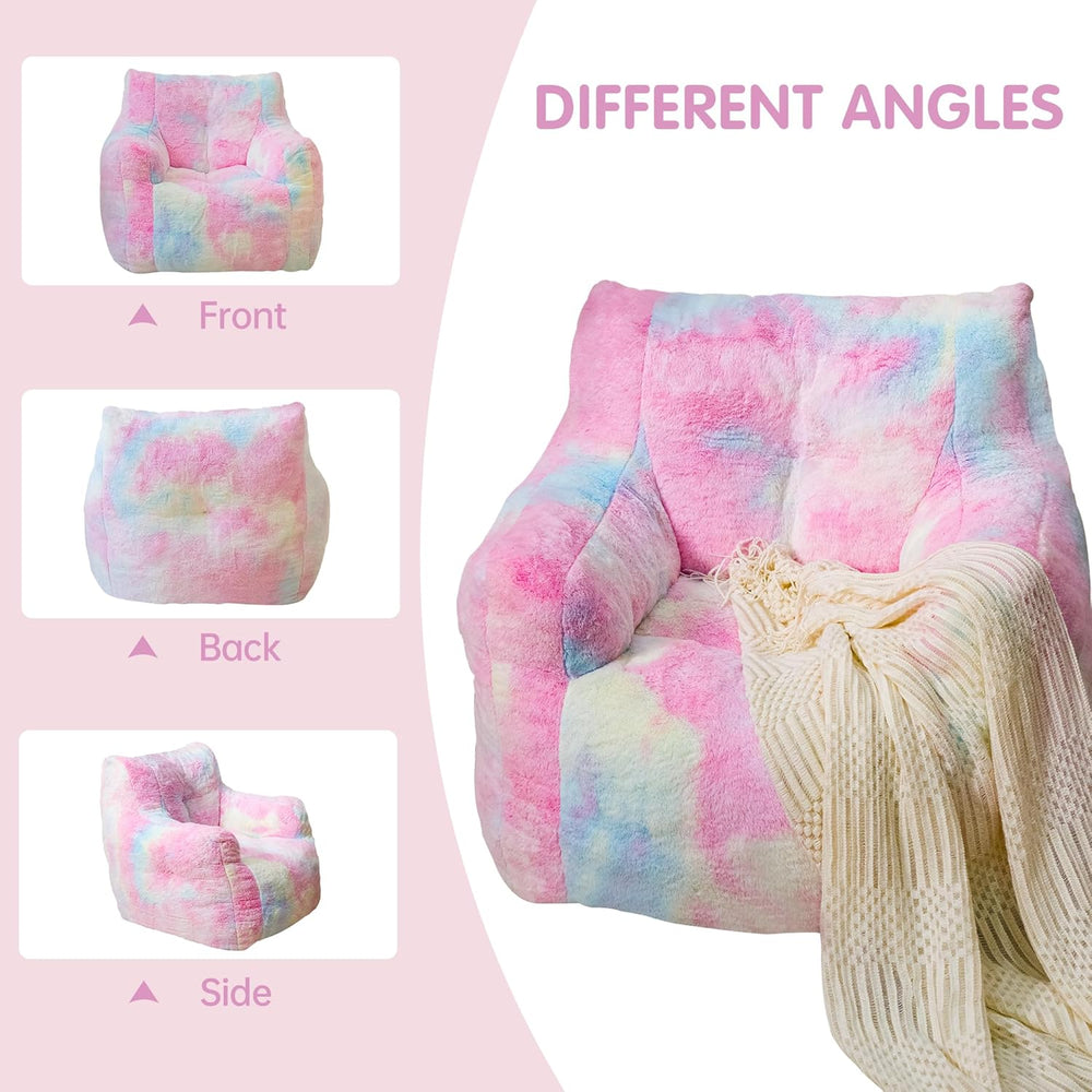 Bean Bag Chair with Filling, Faux Fur Comfy BeanBag Chairs for Teens, Adults,...