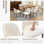 Wooden Dining Chairs Set of 2, Upholstered Kitchen Dining Room Chairs with Padded Seat and Wood Legs, Modern Fabric Side Dinner Chair for Kitchen, Dining Room, Restaurant, Cafe, Beige
