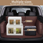 Large Clear Stackable Storage Bins with Lids, Foldable Storage Cabinet for Closet Organizers and Storage, Plastic Storage Box with Wheels 199 QT
