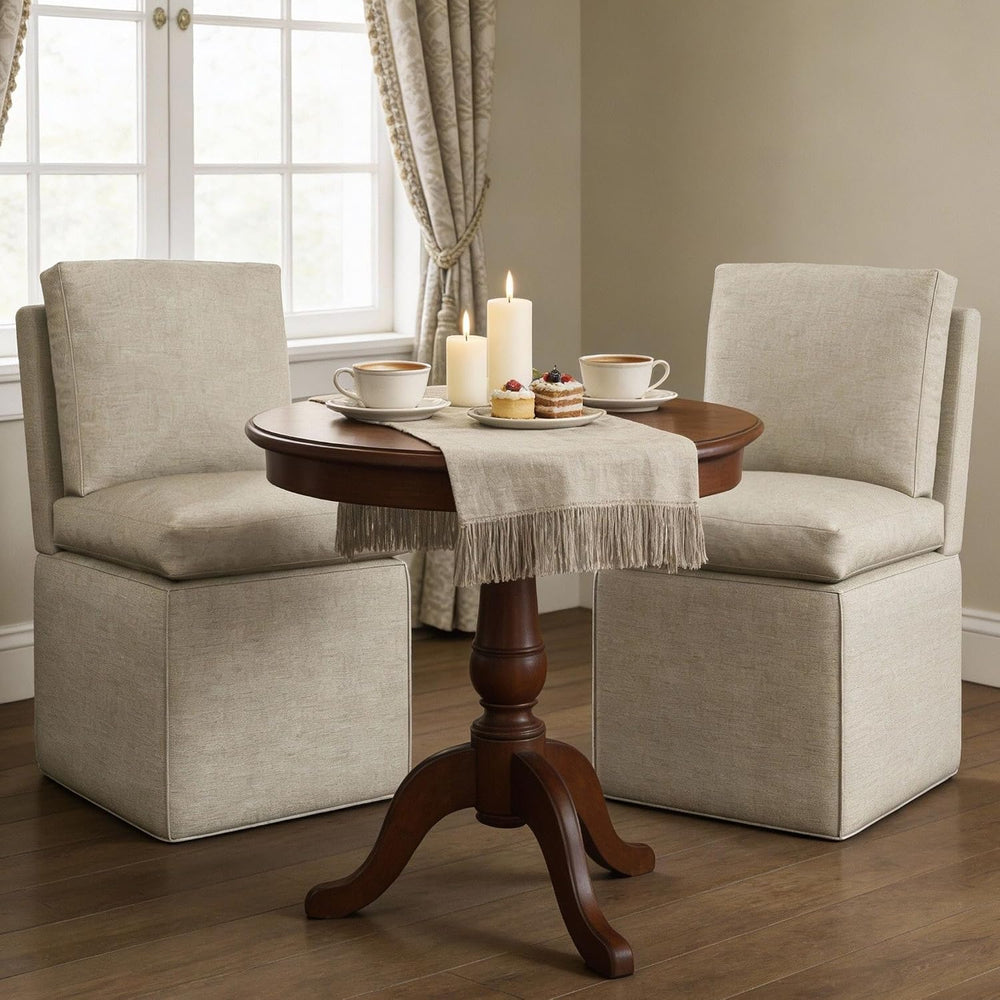 BLANKSPACE Upholstered Dining Chairs with Storage, Modern Linen Chairs with C...