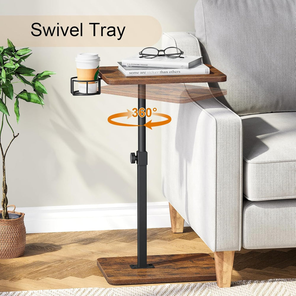 Giikin TV Tray Table, 360° Swivel Height Adjustable TV Trays for Eating on Co...