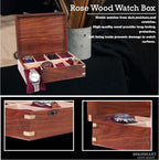 Wooden Watch Box for Men & Women, Watch Organizer & Display Case, Premium Long-Lasting Watch Holder for Storage, Elegant Gift for Watch Collectors (Wood Top, 8 Slots)