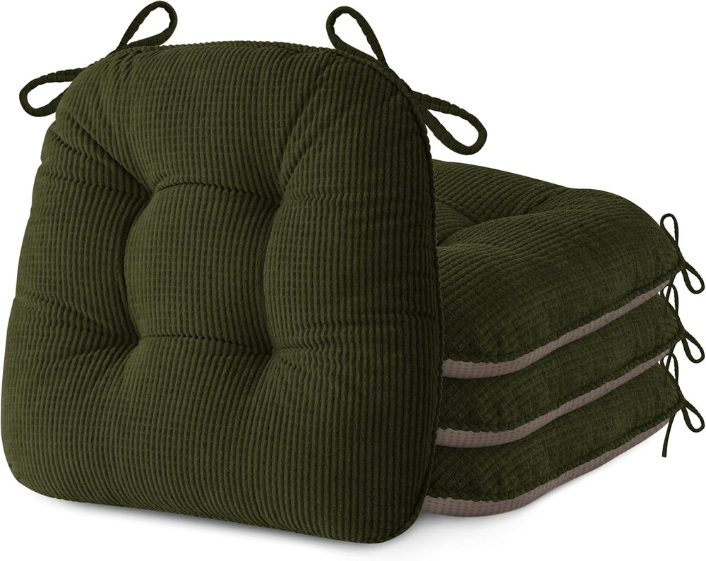 Chair Cushions for Dining Chairs 18"x18"x3" Dark Green Set of 4