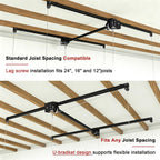 4x8 FT Overhead Garage Storage Rack for High Ceilings 10-12 FT, 350Lbs Heavy-duty Steel Garage Ceiling Rack with Safety Lock, Ideal for Overhead Storage Mounted Lift System and Garage Organizer