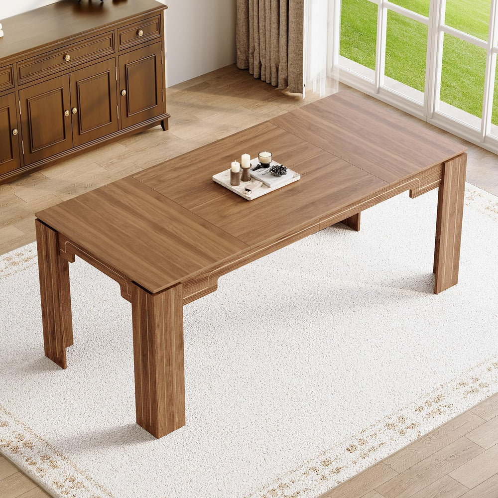 71" Wood Dining Table for 6-8, Large Rectangular Wood Grain Kitchen Dini...