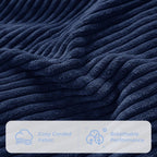 MAXYOYO Bean Bag Chair Bed for Kids, Convertible Bean Bag Floor Sofa Couch | Folds from Lazy Chair to Floor Bed, Machine Washable Corded Fabric, Stuffed Floor Sofa Couch for Boys and Girls, Navy