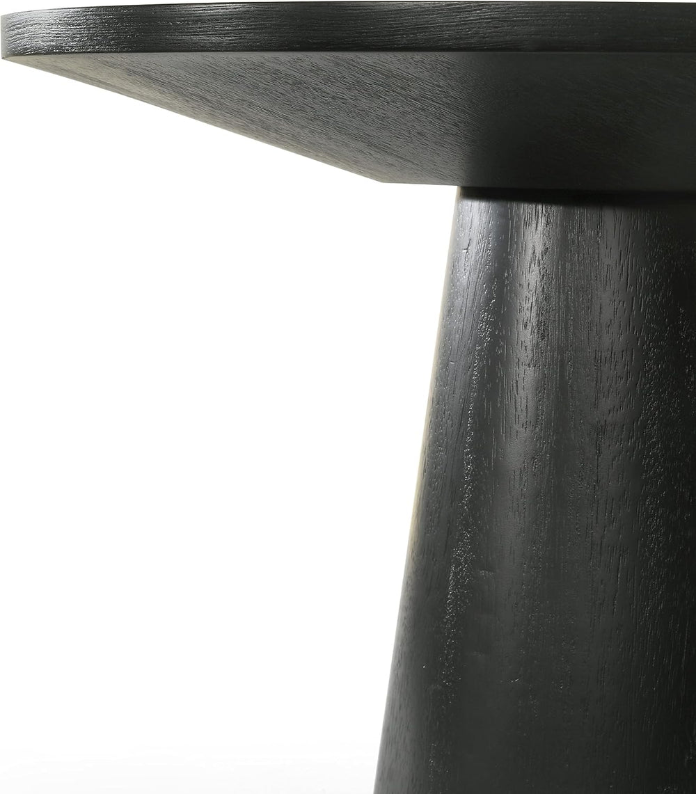 Black 3 Coffee, End, Console Table Set with Pedestal Base