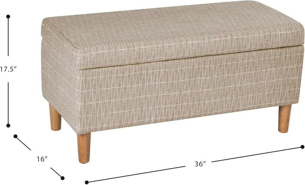 HomePop Malmo 36" Storage Bench - Tan Geometric Pattern