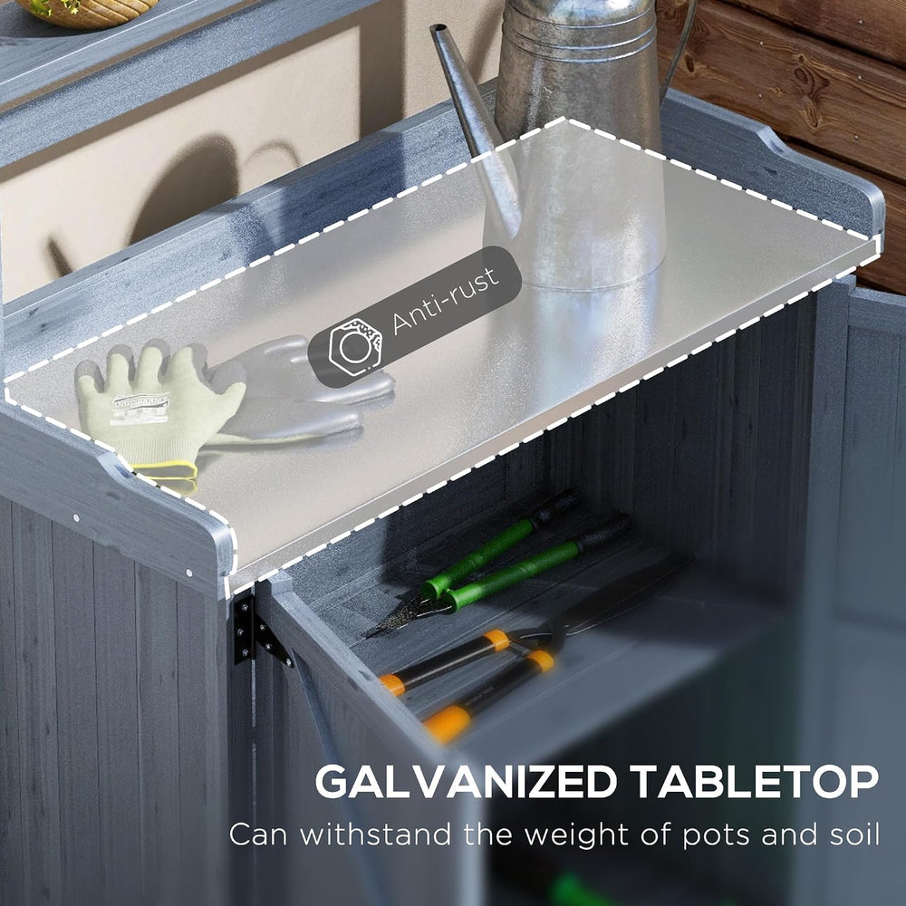 36" Farmhouse Style Storage Cabinet, Sideboard Cabinets with Galvanized ...