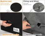 60L Comforter Storage Bag, Sturdy Construction Blanket Storage Bin with Durable Handles, Storage Bags for Clothes with Dual Zipper for Sheet Quilt Sweater Bedding Pillow, Black