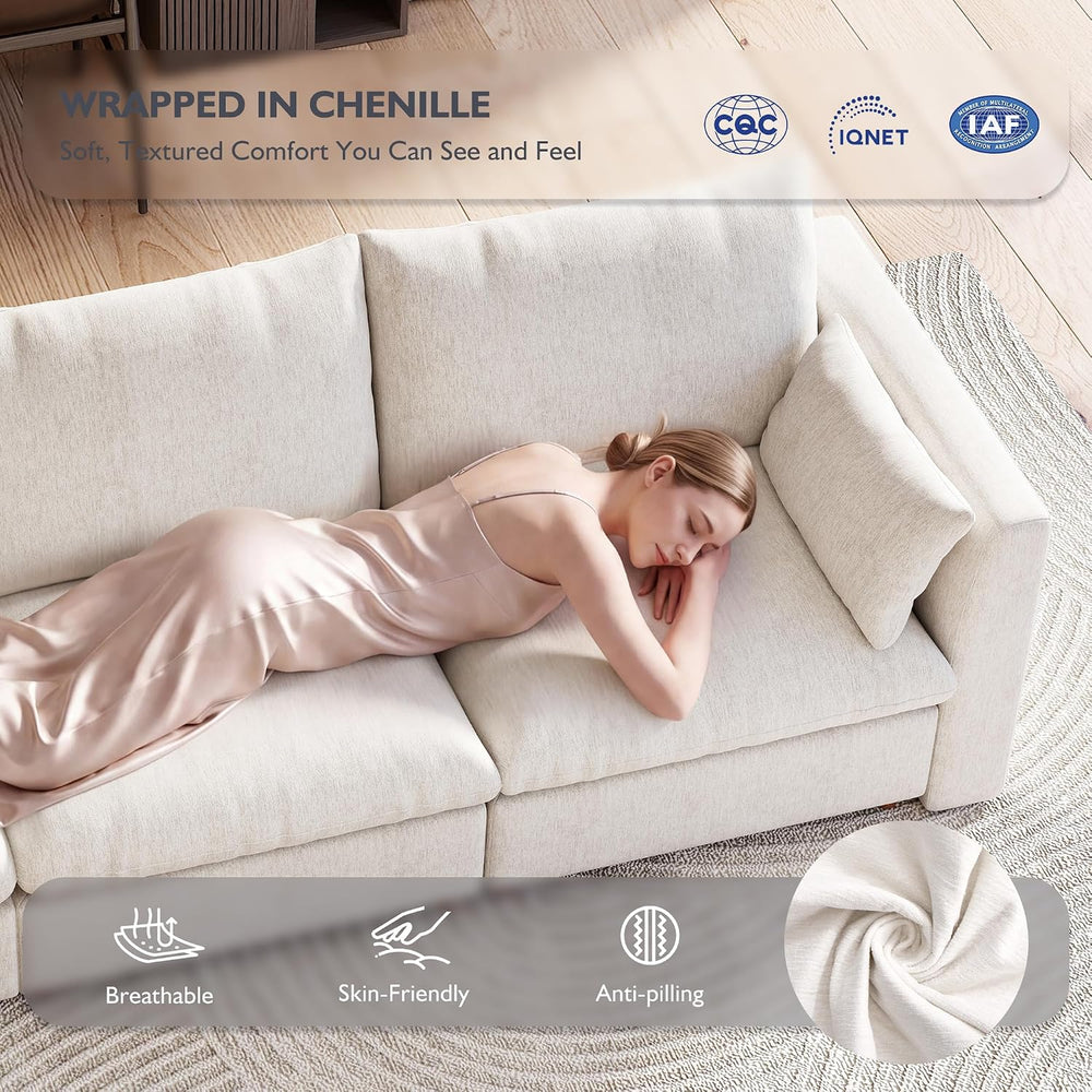 Ihanherry 117" Oversized Modular Sectional Sofa, Modern L Shaped Cloud C...