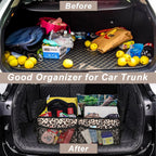 Deosk Trunk Organizer for SUV, Car Organizers and Storage with 6 Pocket, Car Accessories for Women/Men - Large, Leopard Print