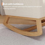 GarveeHome Nursery Rocking Chair, Teddy Fleece Upholstery, Sturdy Wooden Legs & High Backrest, Comfortable Glider Rocking Chair for Living Room or Bedroom, White