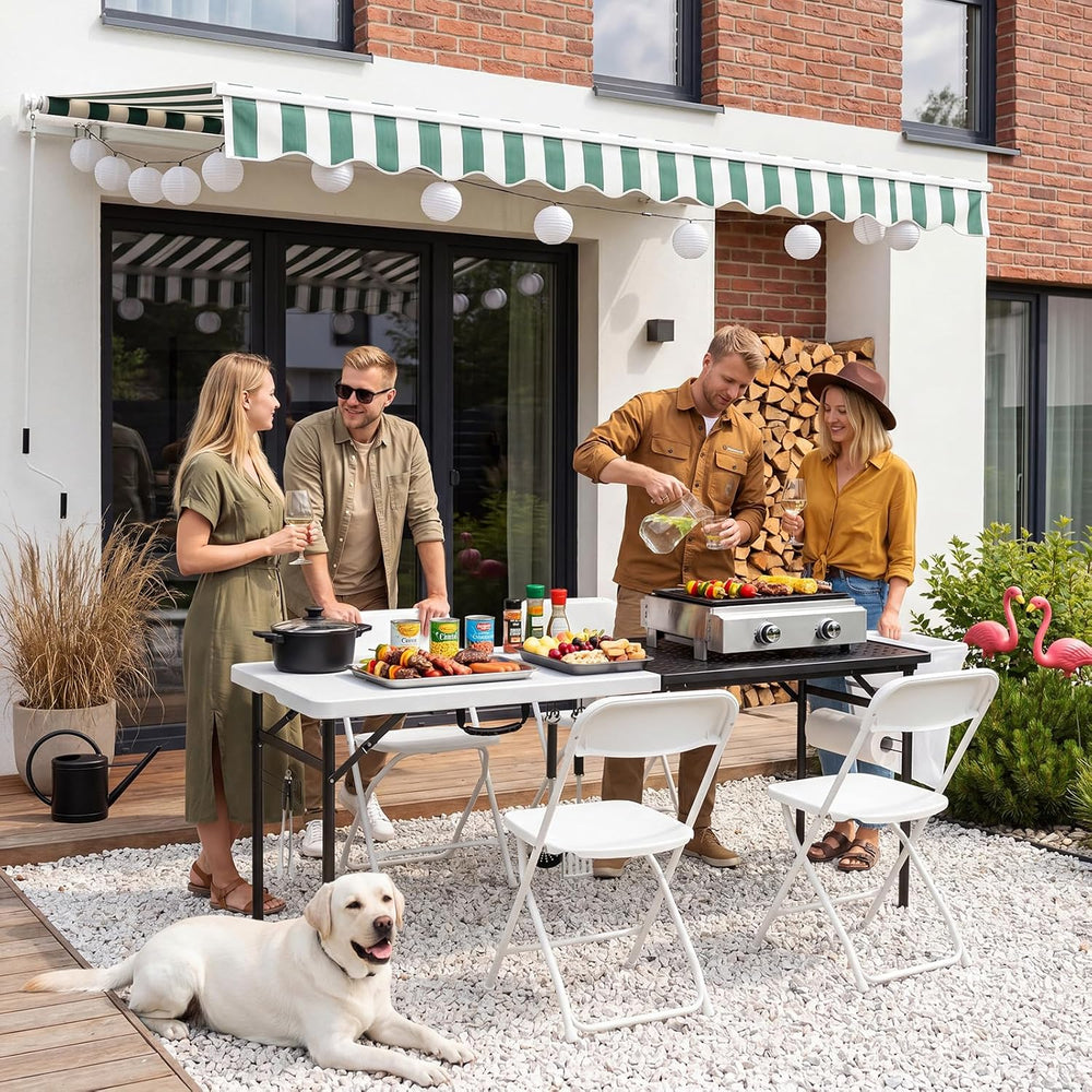 Folding Table, 5ft Folding Grill Table, Portable Camping Table for Cooking &a...