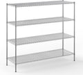 24" Deep x 72" Wide x 64" Height Wire Shelving Kit | 4-Tier | NSF Commercial Storage Rack Unit