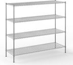 24" Deep x 72" Wide x 64" Height Wire Shelving Kit | 4-Tier | NSF Commercial Storage Rack Unit