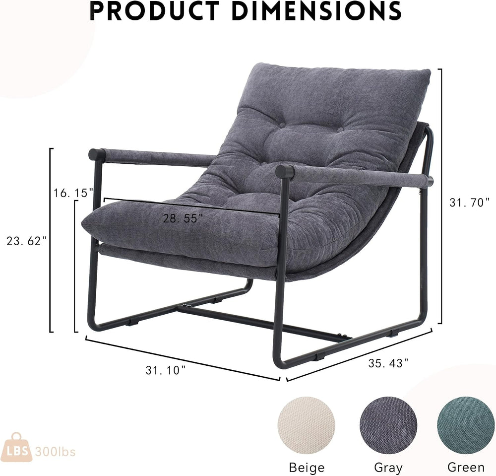 Accent Chair, Comfy Living Room Chair with Soft Cushion, Upholstered Armchair...