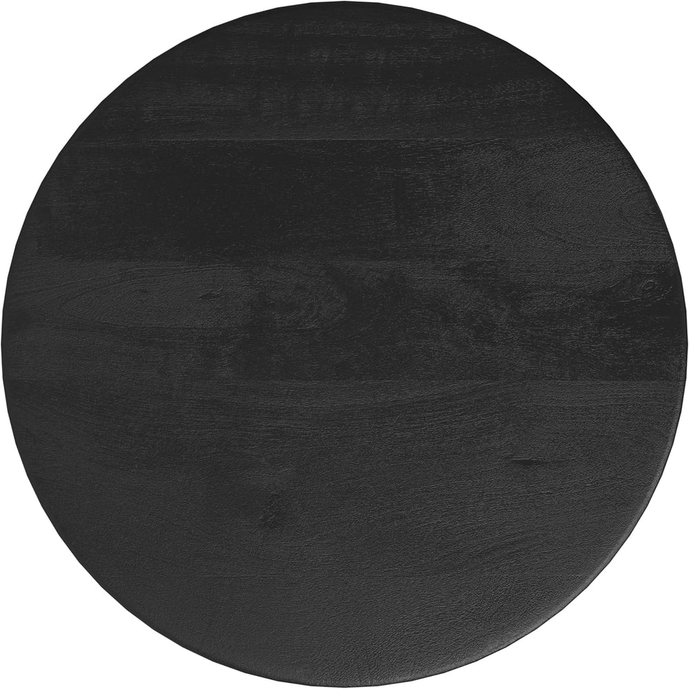 SIMPLIHOME Boyd 13" Wide Solid Wood Round End Table in Black