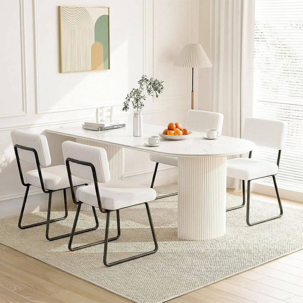 Velvet Dining Chairs Set of 6, Upholstered Dining Room Kitchen Chair with Thi...