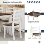 6 Pieces Dining Table Set with 1 Bench & 4 Ergonomic Designed Chairs,Wooden Living Room Furniture W/ 60" Rectangle Kitchen Desk,for Restaurant,Home Bistro,Walnut+Cottage White