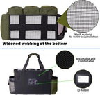 Large Cleaning Caddy Bag Built-in Sturdy Support Board, Cleaning Organizer with Detachable Divider, Cleaning Supply Tote with Adjustable Shoulder Strap&Waist Belt for Cleaners & Housekeeper