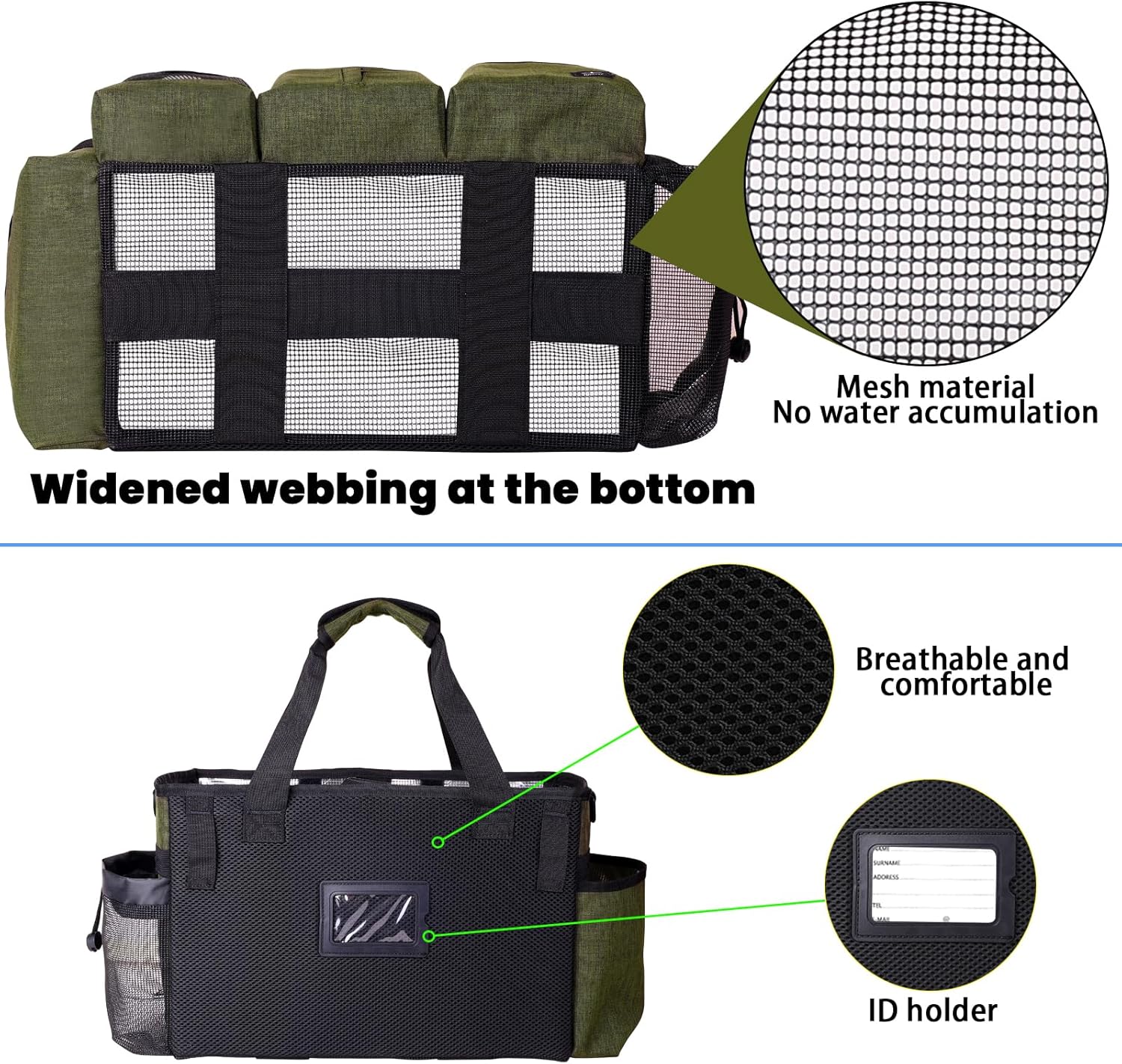 Large Cleaning Caddy Bag Built-in Sturdy Support Board, Cleaning Organizer with Detachable Divider, Cleaning Supply Tote with Adjustable Shoulder Strap&Waist Belt for Cleaners & Housekeeper