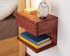 Floating Nightstand Side Accent or End Table with Storage Drawer, Wood Bedside Shelf, Handmade Floating Table (Rome)