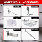 DLDIRECT 3 Colors - Slatwall Panel Garage Organizer: Heavy Duty Wall Mounted PVC Rack, Interlocking Slat Paneling for Garage Storage, Slotwall Board, Shelves System