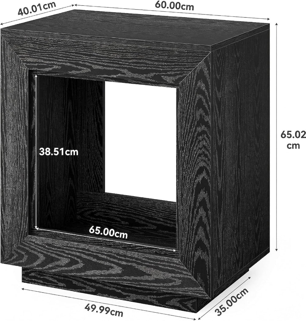LITTLE TREE End Table with Storage, Wooden Square Side Table, Industrial Sofa...