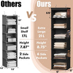 Simple Houseware 6 Shelf Hanging Closet Organizer, Black