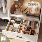 Bamboo Drawer Dividers, Expandable Kitchen Drawer Organizer | Include 6 Dividers, 6 Small Inserts and 6 Medium Inserts for Home, Office, Dressers