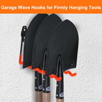 Wall Mounted Garage Hooks Tool Organizer, 12.4 Inch Garage Storage Hook Heavy Duty Utility Wall Hangers Orange for Ladders, Hose, Garden Tools, Set of 4