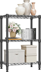750 lbs 3 Tier Shelf Metal Storage Shelves Shelving Wire Rack Heavy Duty Closet Organizers for Garage Kitchen Bathroom Laundry Black 13.8" D x 23.6" W x 35.5" H