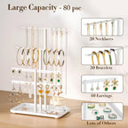 pickpiff Jewelry Stand Holder Organizer: 12.5" Sturdy Jewelry Hanger for Necklace, Earring, Bracelet, White