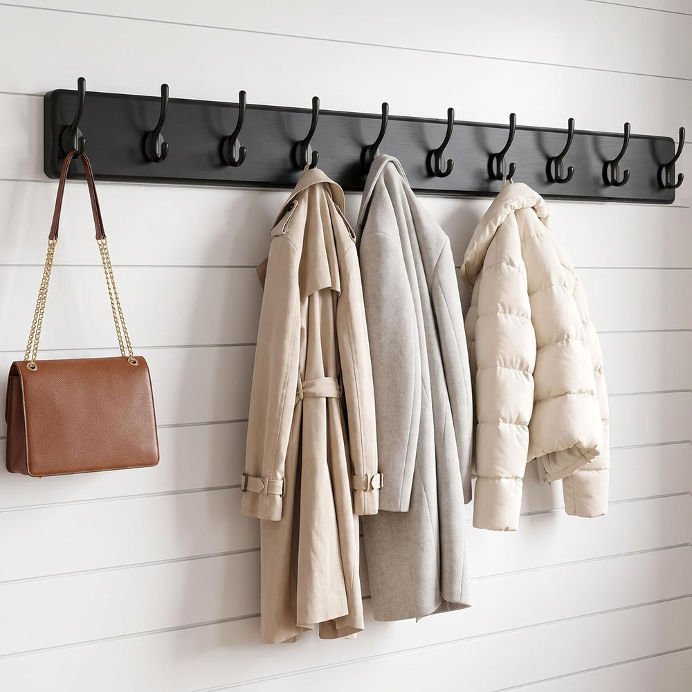 WEBI Coat Rack Wall Mount,38 9/16" Long,10 Hooks,Coat Hooks Wall Mounted...