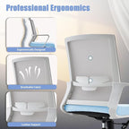 Office Chair ergonomically Designed with Breathable mesh backrest and Lumbar Support Adjustable Height Suitable for Offices Homes bedrooms Study Rooms Blue