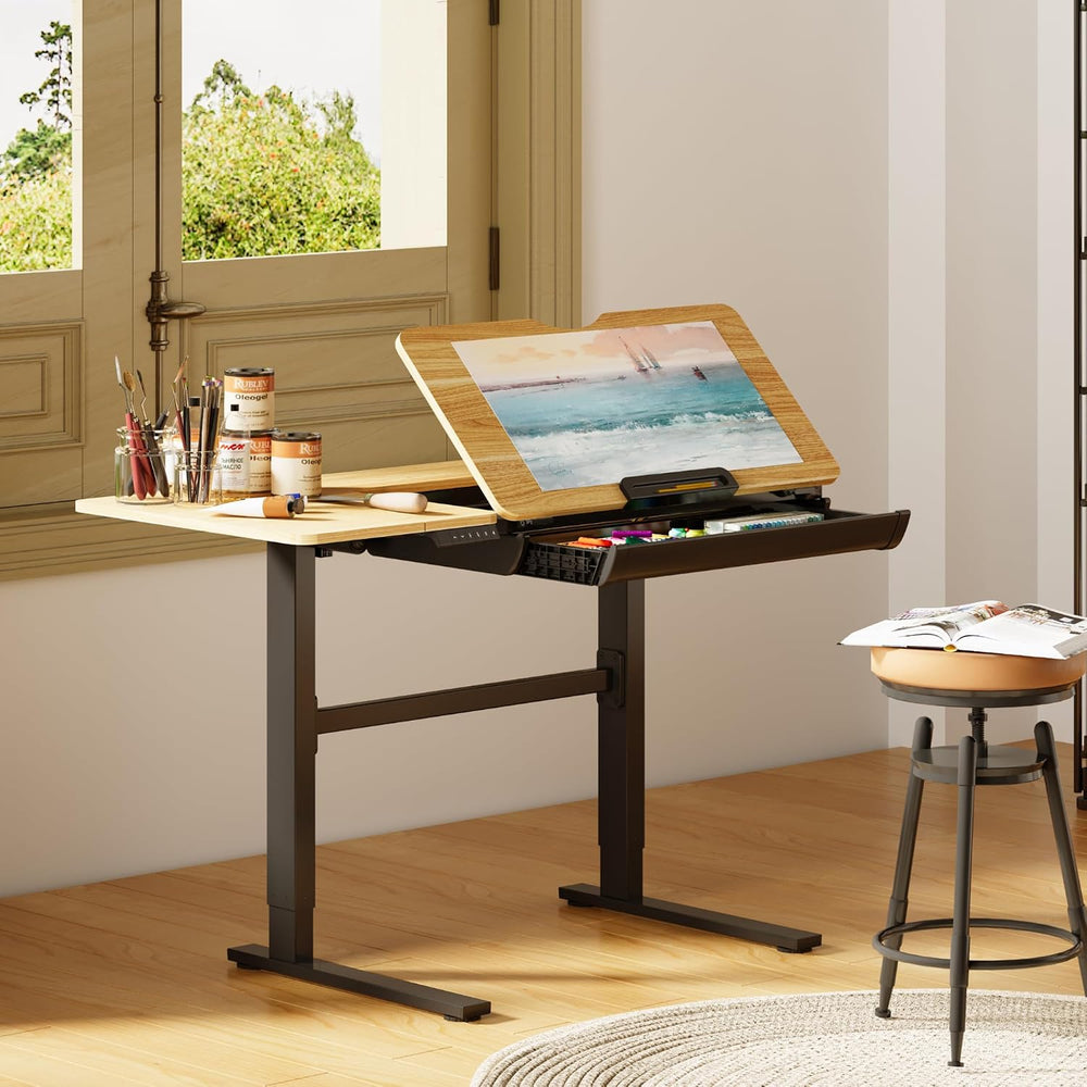 FLEXISPOT Electric Drafting Table Adjustable Height 47.2"x23.6" Sta...