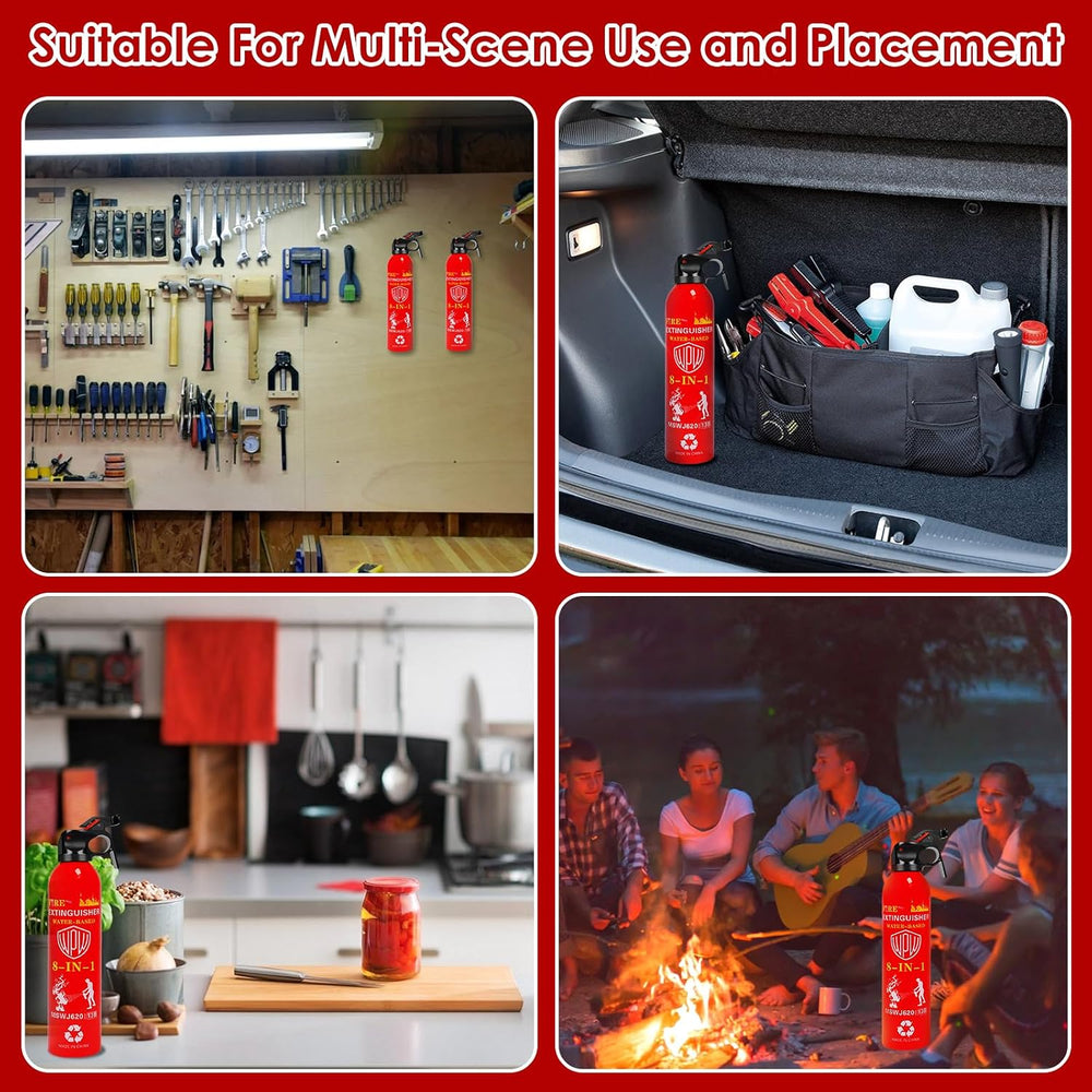 Portable 8-in-1 Water Based Fire Extinguisher for Home Car 2 Pack 21oz Each