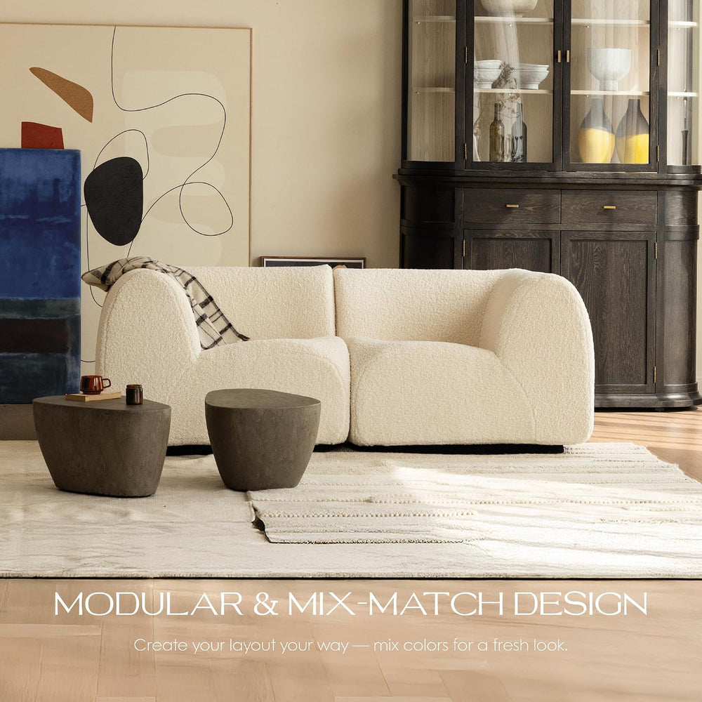 76" Loveseat Modular Sofa with High-Density Foam, 2-Piece Curved Section...