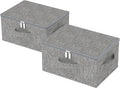 Underbed Storage Basket with Lid, Foldable Bed Sheet Boxes, Home Cube Bins for Organizing Clothes, Shoes, Blankets, Pillows, 15.7x11.8x7.8Inches, Grey, 2 Pack