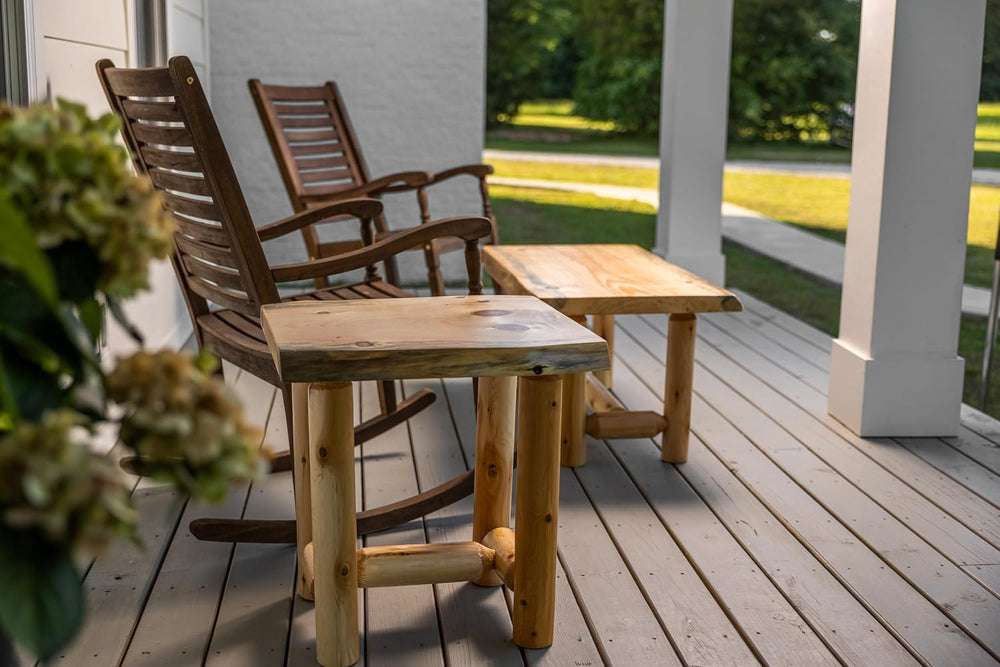 Log Coffee and End Table Set of 3 - Rustic Furniture - Living Room Furniture ...