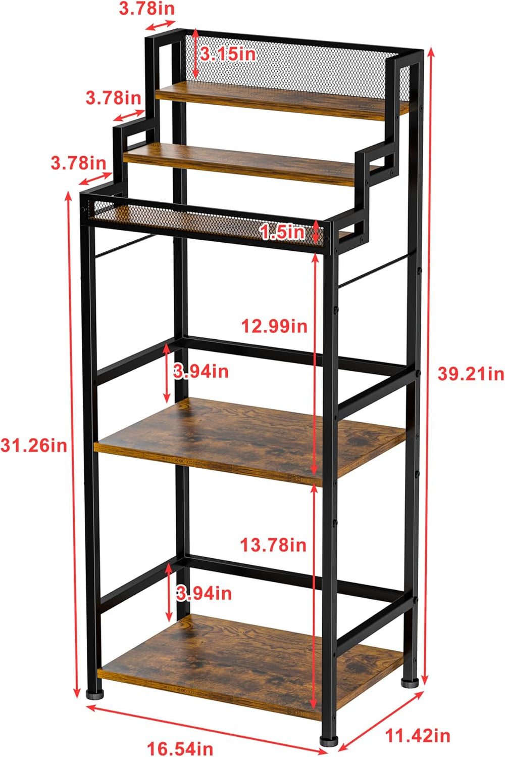 5-Tier Trapezoidal Liquor Cabinet Bar for Home, Stepped Wine Rack Freestandin...