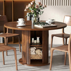47" Kitchen Round Dining Table 5 Piece Set with Velvet Upholstered Chairs | Multi padded chairs, round oval dining sets for apartments, wipeable tabletop, fits farmhouse & modern decor