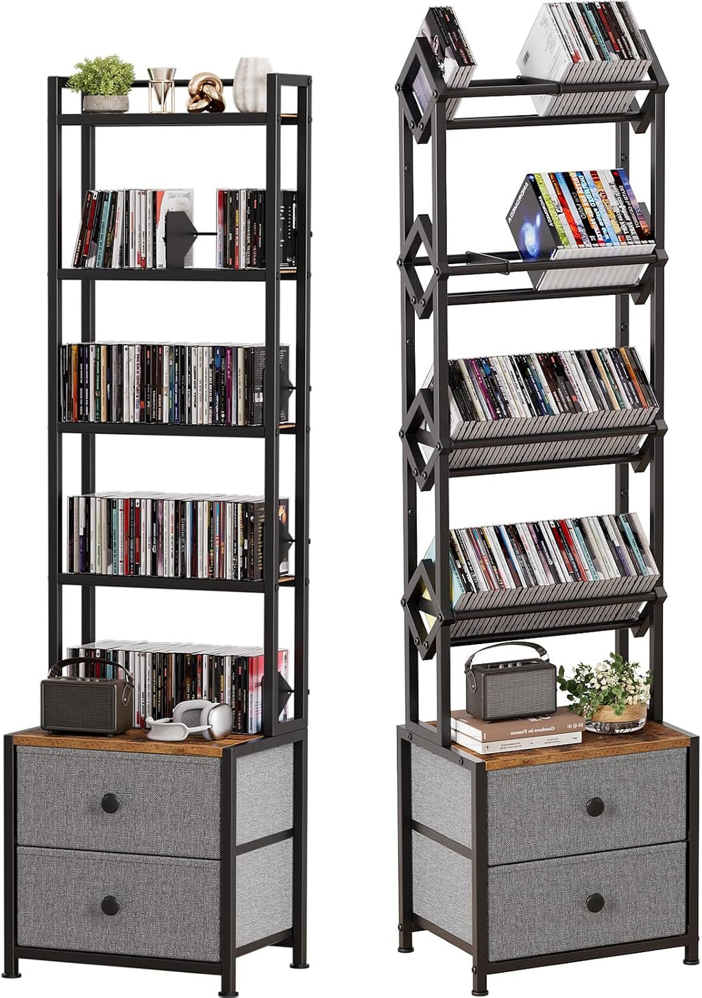 CD Storage Rack Bundle – Multi-Functional Organizer Set for CDs, DVDs, VCDs, Games – Space-Saving, Sturdy & Versatile Media Shelf Combination