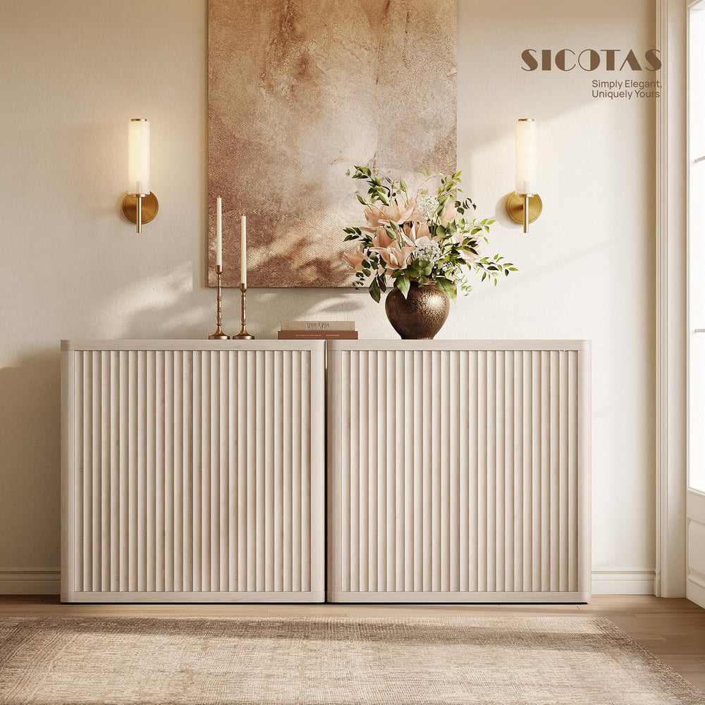 SICOTAS Buffet Cabinet with Storage 34.6" Sideboard Accent Modern Creden...