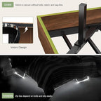 Feonase Floating Bed Frame Full with Led Lights and Charging Station, Wood Full Size Bed Frame with Storage Headboard, Heavy Duty Metal Slats, No Box Spring Needed, Easy Assembly,Walnut