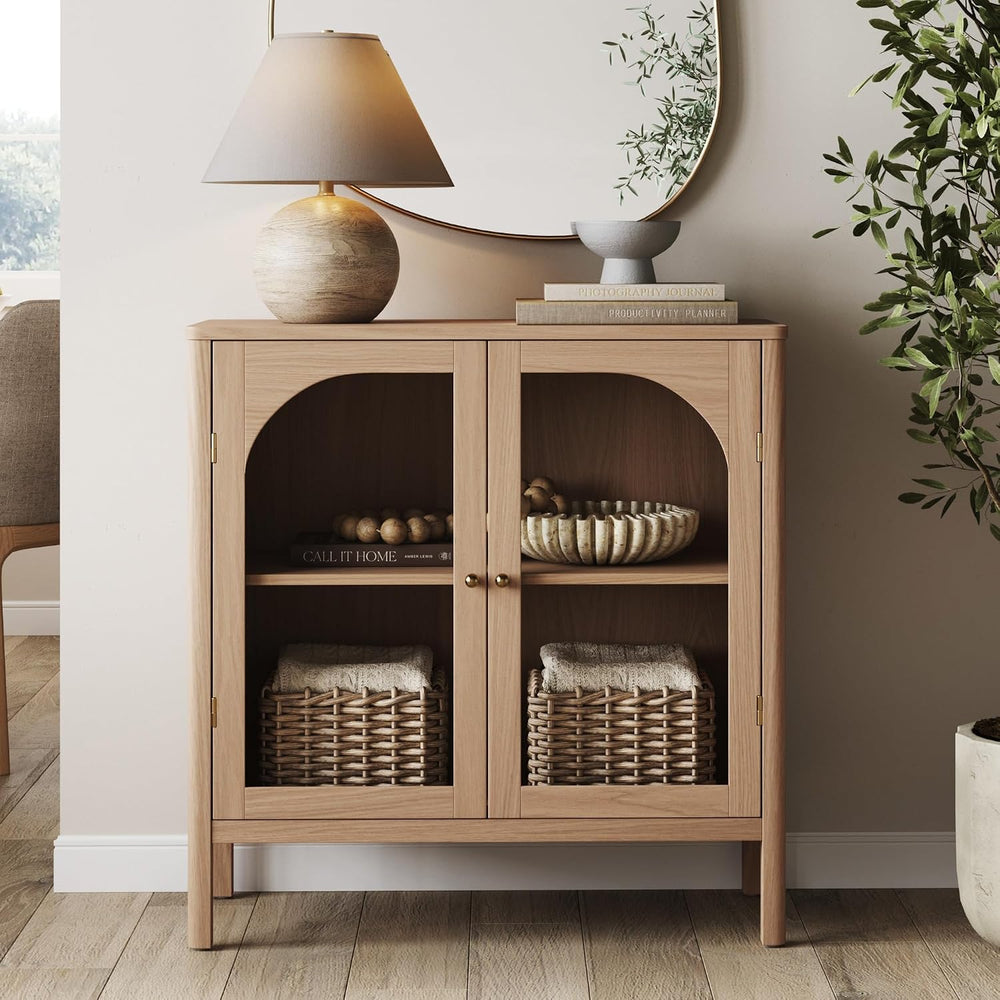 Nathan James Mason Modern Farmhouse Storage Cabinet, Free Standing Accent Sid...