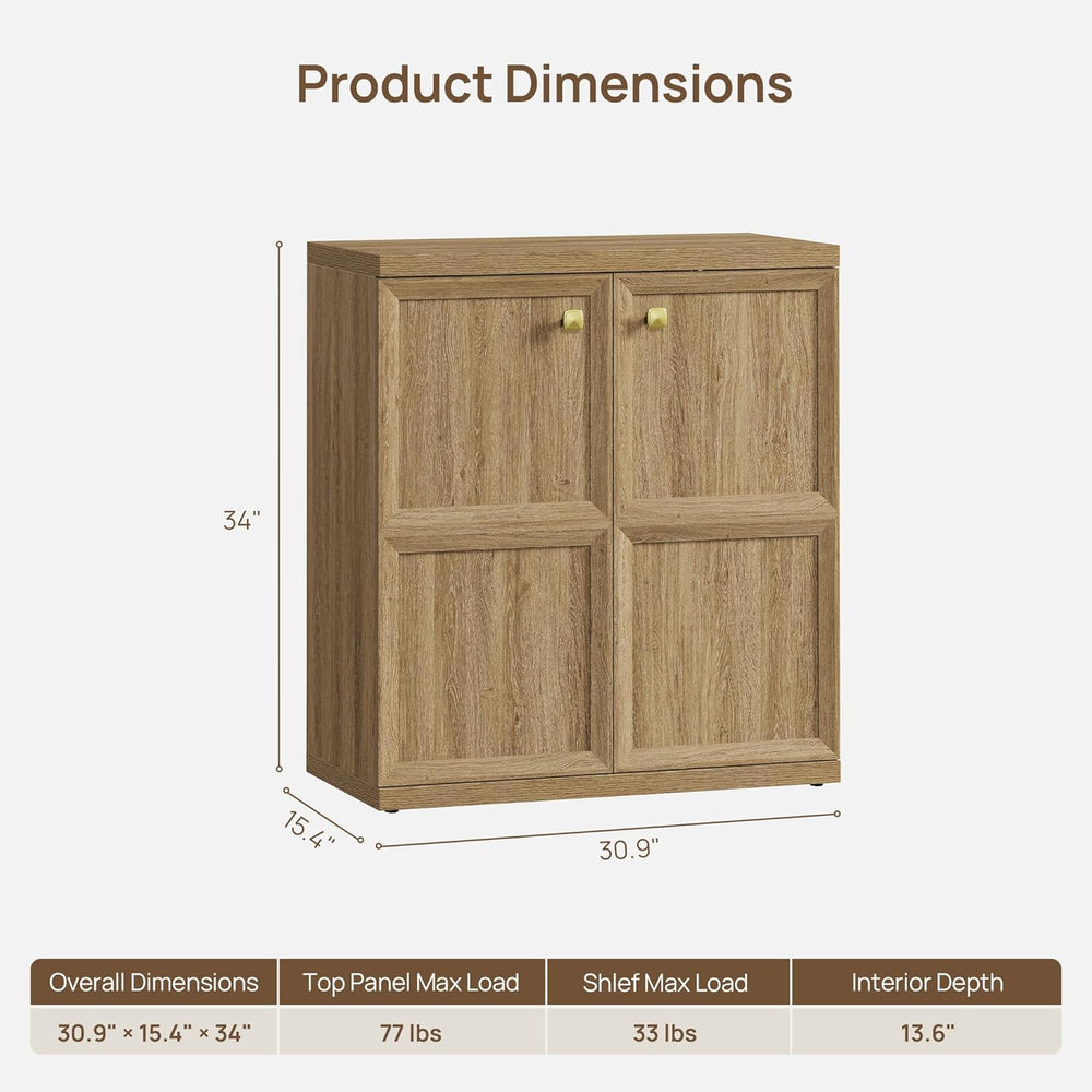 SICOTAS Buffet Cabinet with Storage, 34" Tall Modern Farmhouse Sideboard...